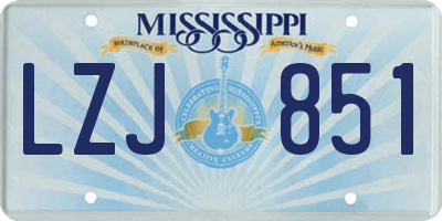 MS license plate LZJ851