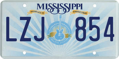 MS license plate LZJ854