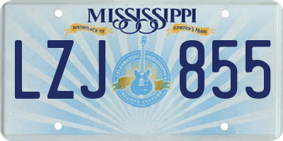 MS license plate LZJ855