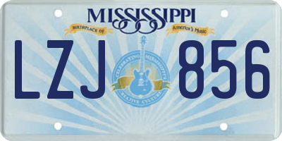 MS license plate LZJ856