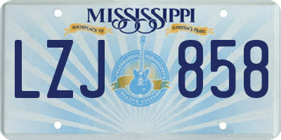 MS license plate LZJ858