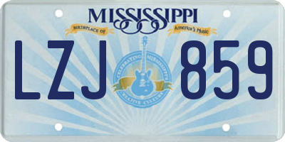 MS license plate LZJ859