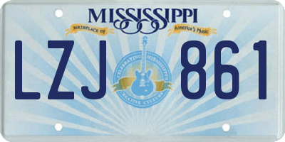 MS license plate LZJ861