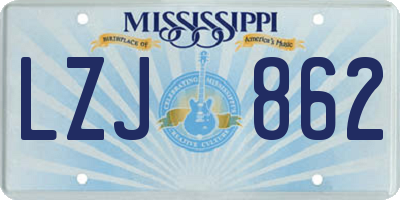 MS license plate LZJ862