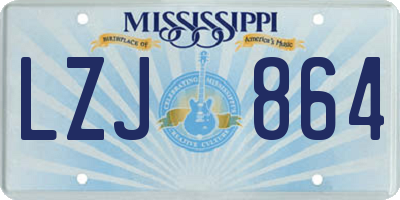 MS license plate LZJ864