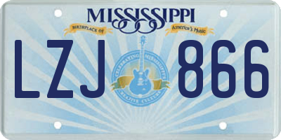MS license plate LZJ866