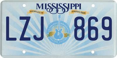 MS license plate LZJ869