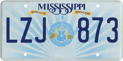MS license plate LZJ873
