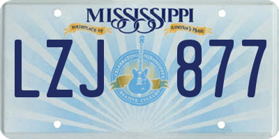MS license plate LZJ877