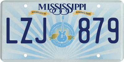 MS license plate LZJ879