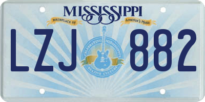 MS license plate LZJ882