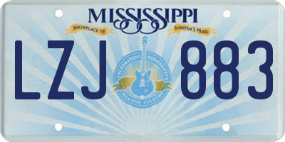 MS license plate LZJ883