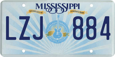 MS license plate LZJ884