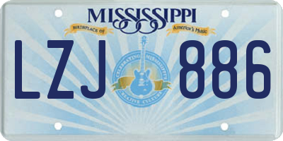 MS license plate LZJ886