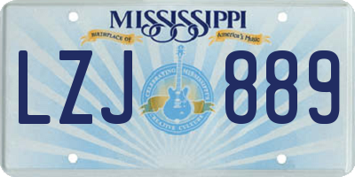 MS license plate LZJ889