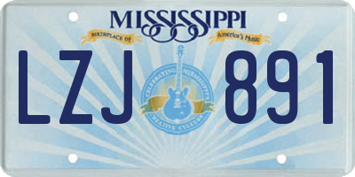 MS license plate LZJ891