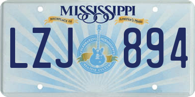 MS license plate LZJ894