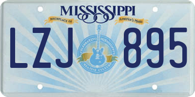 MS license plate LZJ895