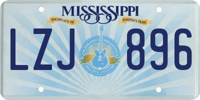 MS license plate LZJ896