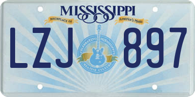 MS license plate LZJ897
