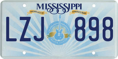 MS license plate LZJ898