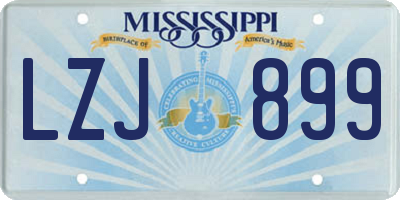 MS license plate LZJ899