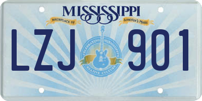 MS license plate LZJ901
