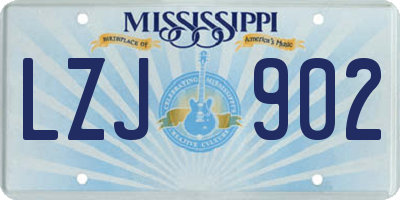MS license plate LZJ902