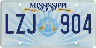 MS license plate LZJ904
