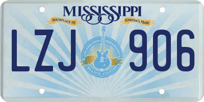 MS license plate LZJ906