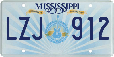 MS license plate LZJ912