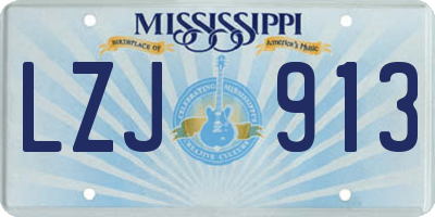 MS license plate LZJ913