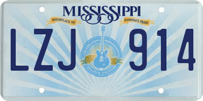MS license plate LZJ914
