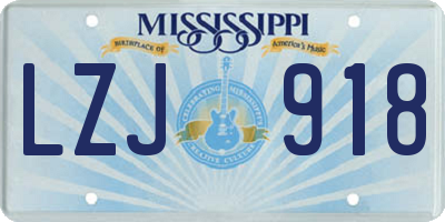 MS license plate LZJ918