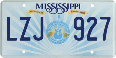 MS license plate LZJ927