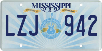 MS license plate LZJ942