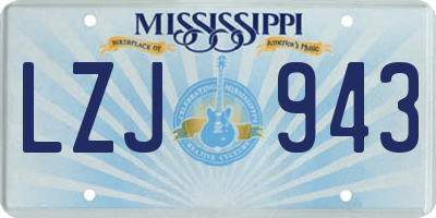 MS license plate LZJ943