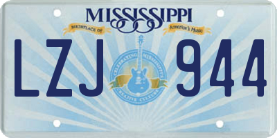MS license plate LZJ944