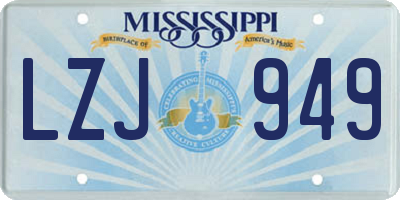 MS license plate LZJ949