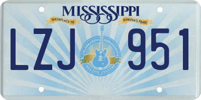 MS license plate LZJ951