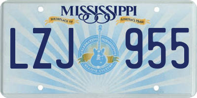 MS license plate LZJ955