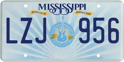 MS license plate LZJ956