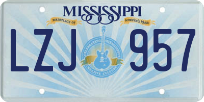 MS license plate LZJ957