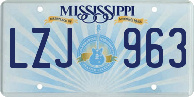 MS license plate LZJ963