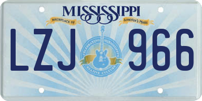 MS license plate LZJ966