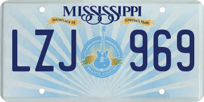 MS license plate LZJ969