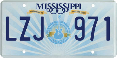 MS license plate LZJ971
