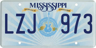 MS license plate LZJ973