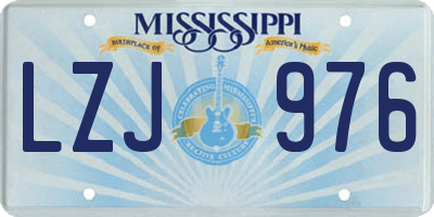 MS license plate LZJ976