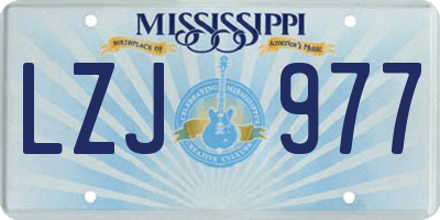 MS license plate LZJ977